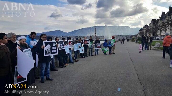 Photos: Geneva protesters rally against illegal detention of ‪‎'Sheikh Zakzaky‬'; Condemn execution of 'Sheikh Nimr'